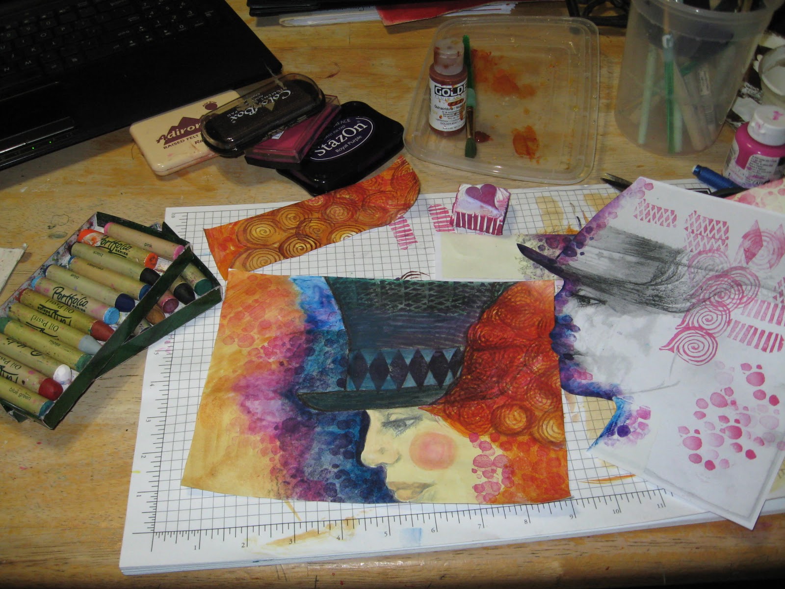 an artful passage: Art Journal Cafe- Handcarved Stamp Challenge