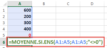 Moyenne si ens sans 0 Moyenne si ens sans 0