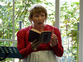 Rachel Knowles reading Emma in Bath library © Andrew Knowles