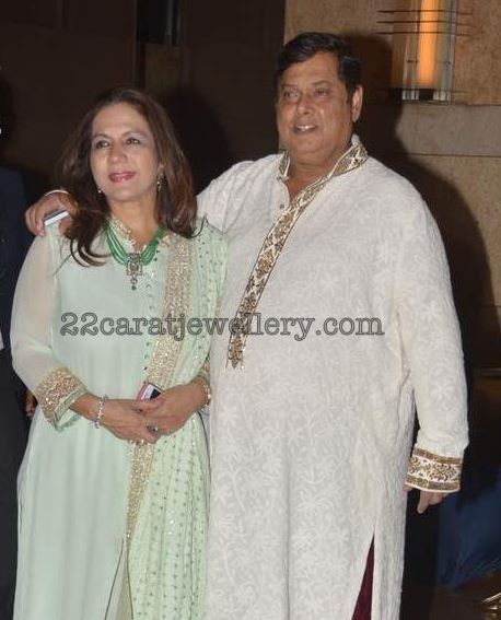 David Dhawan wife in Emerald Jewelry - Jewellery Designs