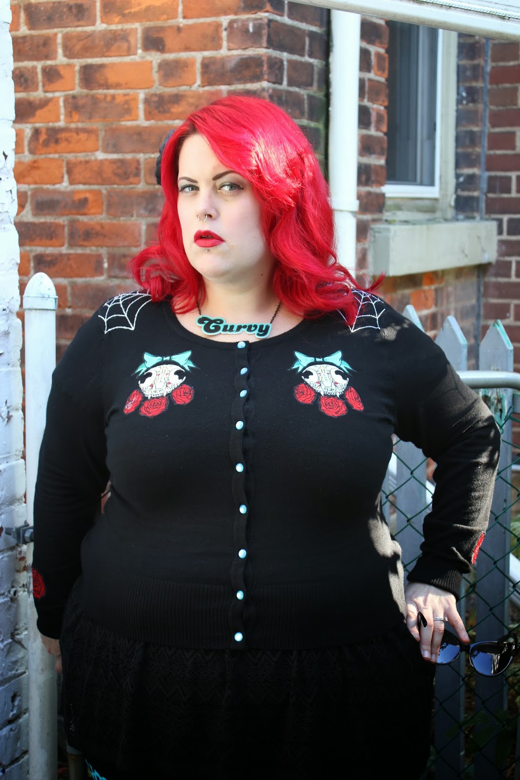 Fatshion Peepshow: Hell Bunny Sugar Skull Cat Cardigan