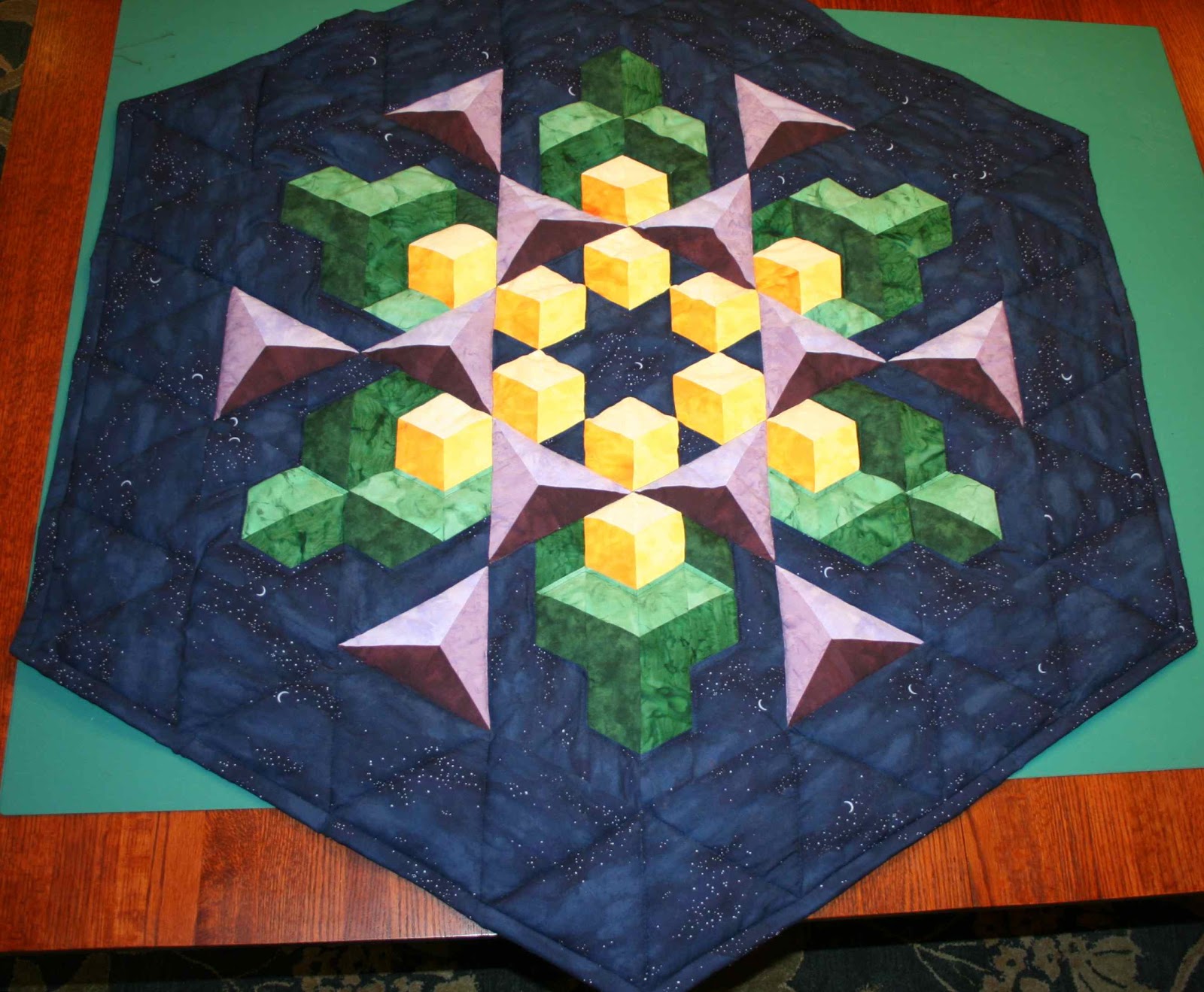 Dragon's Heart Quilting & Crafts Space Crystal Quilt Finished!