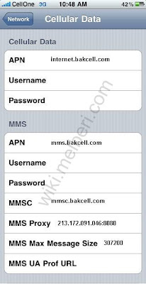 BakCell APN Settings for iPhone 