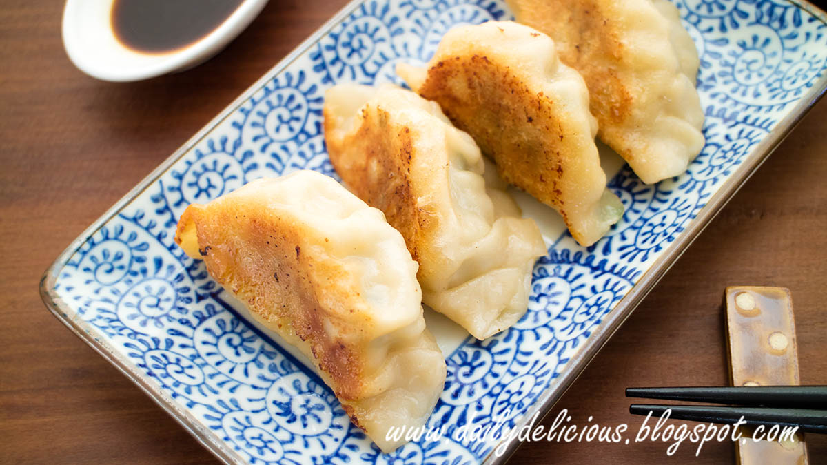 dailydelicious Gyoza with homemade gyoza wrappers