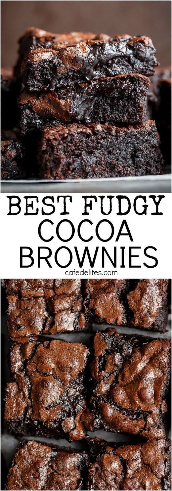 Super fudgy and at the same time crispy, this cocoa brownie recipe is best in the world. Learn the recipe! Super fudgy and at the same time crispy, this cocoa brownie recipe is best in the world. Learn the recipe!