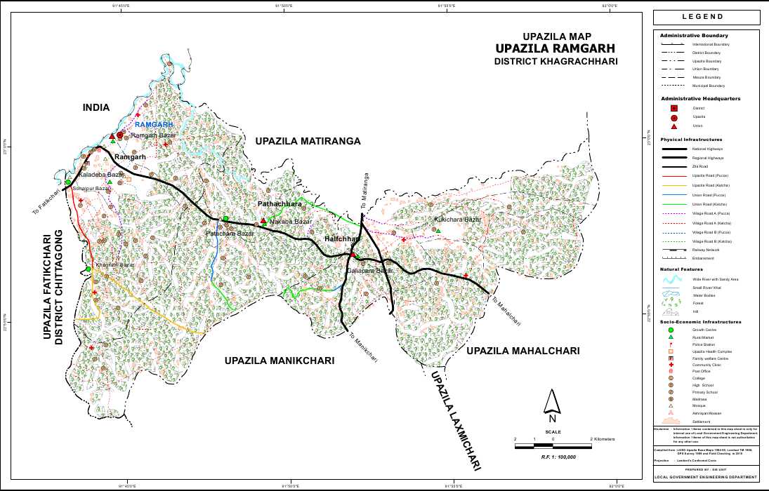 Ramgarh Upazila Map Khagrachari District Bangladesh