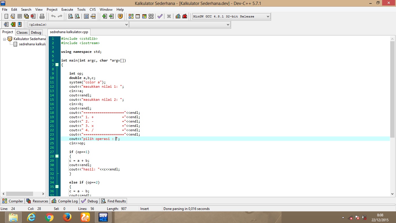 Cara Membuat Kalkulator Sederhana Dengan menggunakan Dev C++ ...