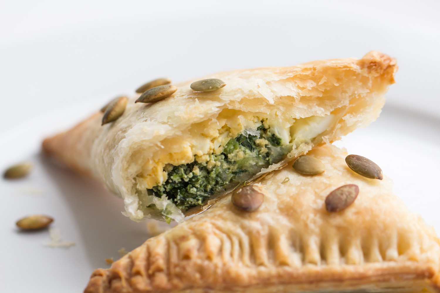 Spinach Ricotta Egg filled Puff Pastry