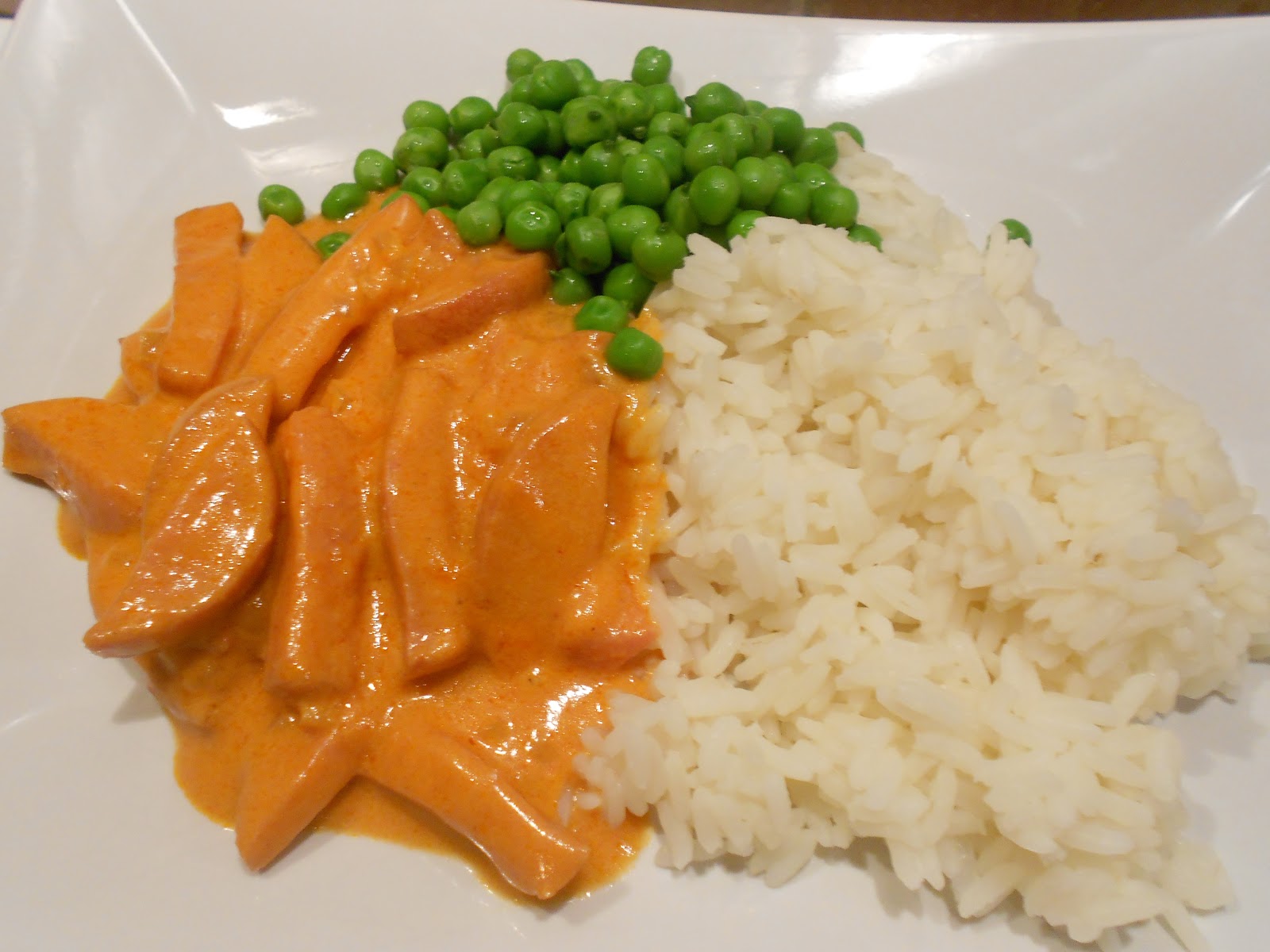 Recept favoriter, Vegetariskt: Korvstroganoff med ris