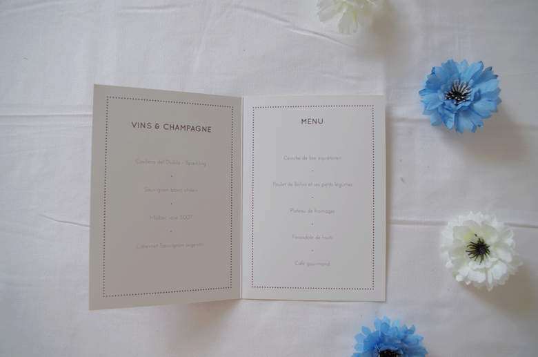Popcarte: site de cartes & faire-part personnalisés Menu mariage Popcarte