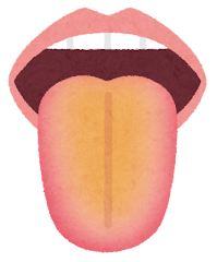 いろいろな色の舌のイラスト（黄）