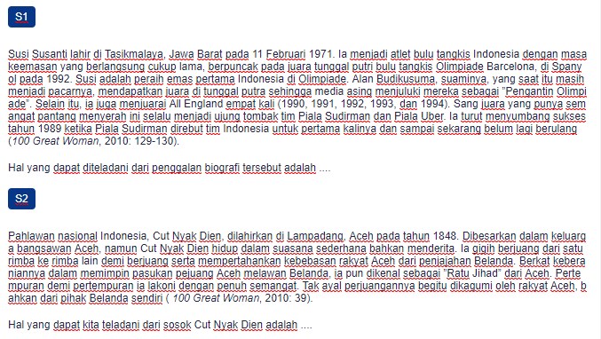 Contoh Soal Keteladanan dalam Teks Biografi