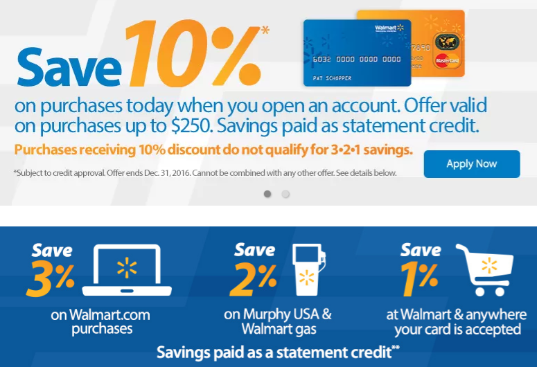 pay a walmart credit card at the store
