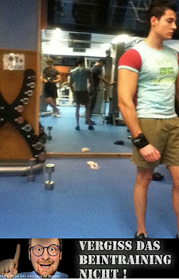 Lustiges Bodybuilding Bild mit Text - Bein Tag Training