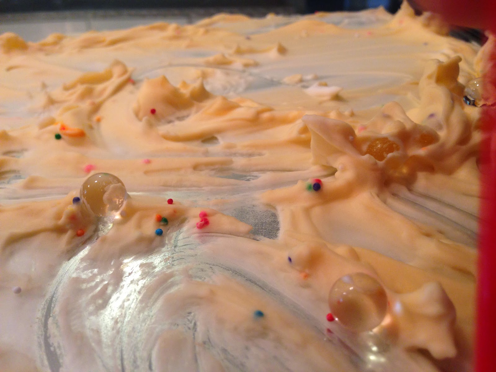 Busy and the Beans Shaving Cream On A Mirror