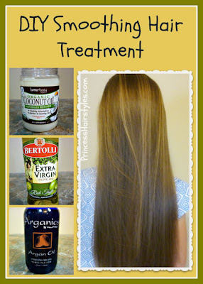 At home hair treatment recipe and tutorial. Coconut oil, olive oil, argan oil.