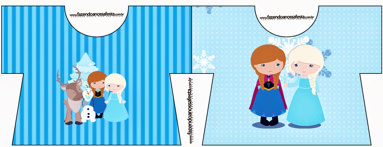 Frozen Niñas para Navidad Azul: Invitaciones para Imprimir Gratis. Tarjeta con forma de Camisa de Frozen Niñas para Navidad Azul.