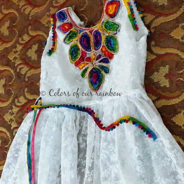 Spring inspired multicolor diy frock for kids with tutorial @http://colorsofourrainbow.blogspot.ae/