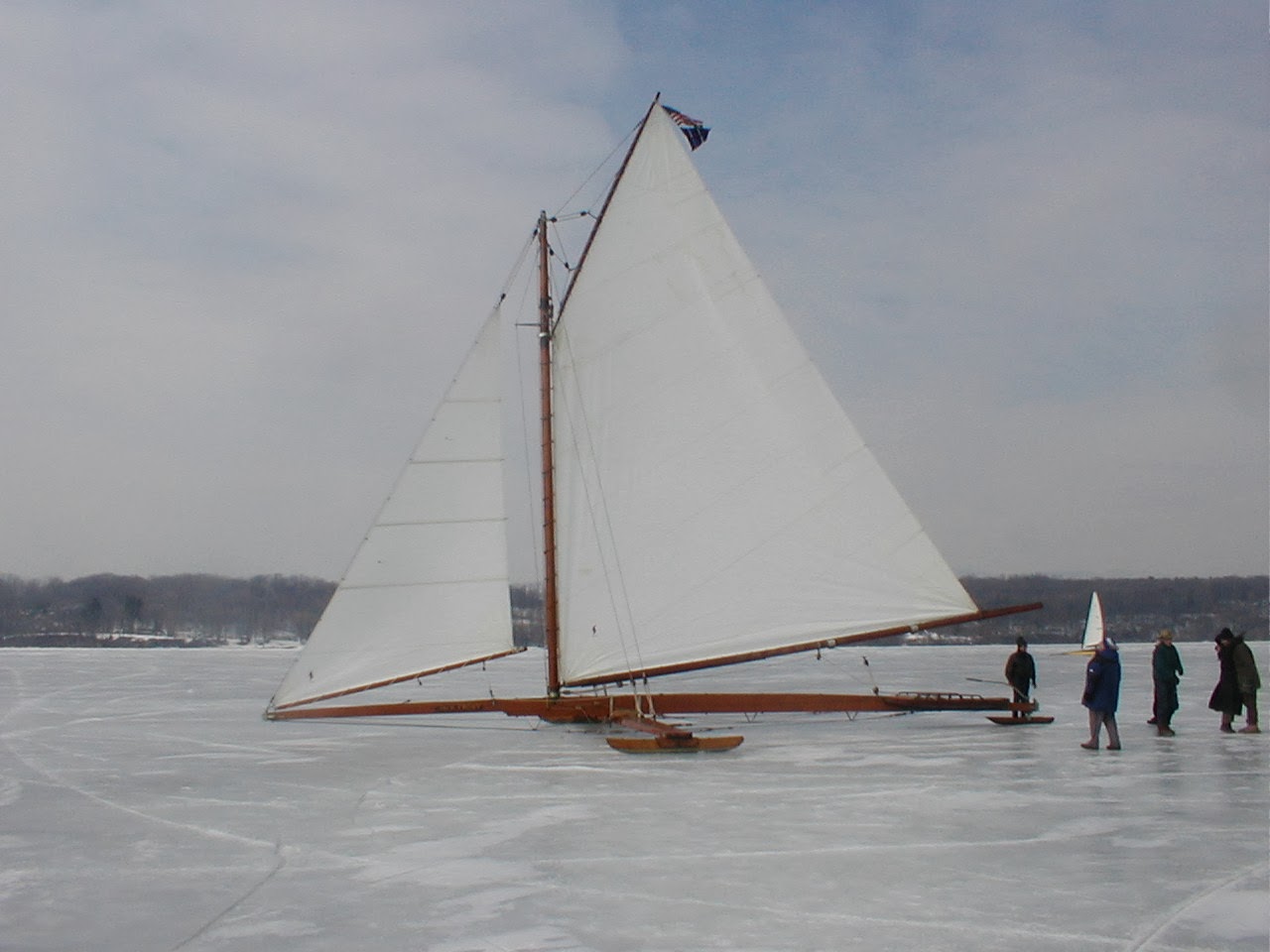 ice yachts on the hudson river