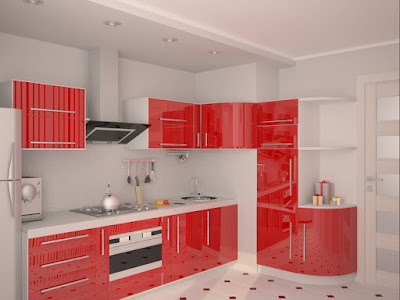 Latest modern red kitchen cabinets and interior design catalogue