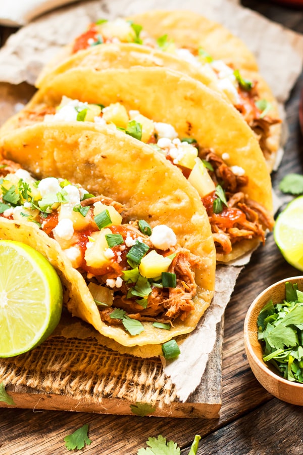 Slow Cooker Pineapple Pulled Pork Tacos VARIOUS RECIPES MOM'S