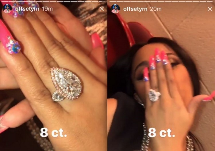 Cardi b and offset are engaged Cardi b and offset are engaged