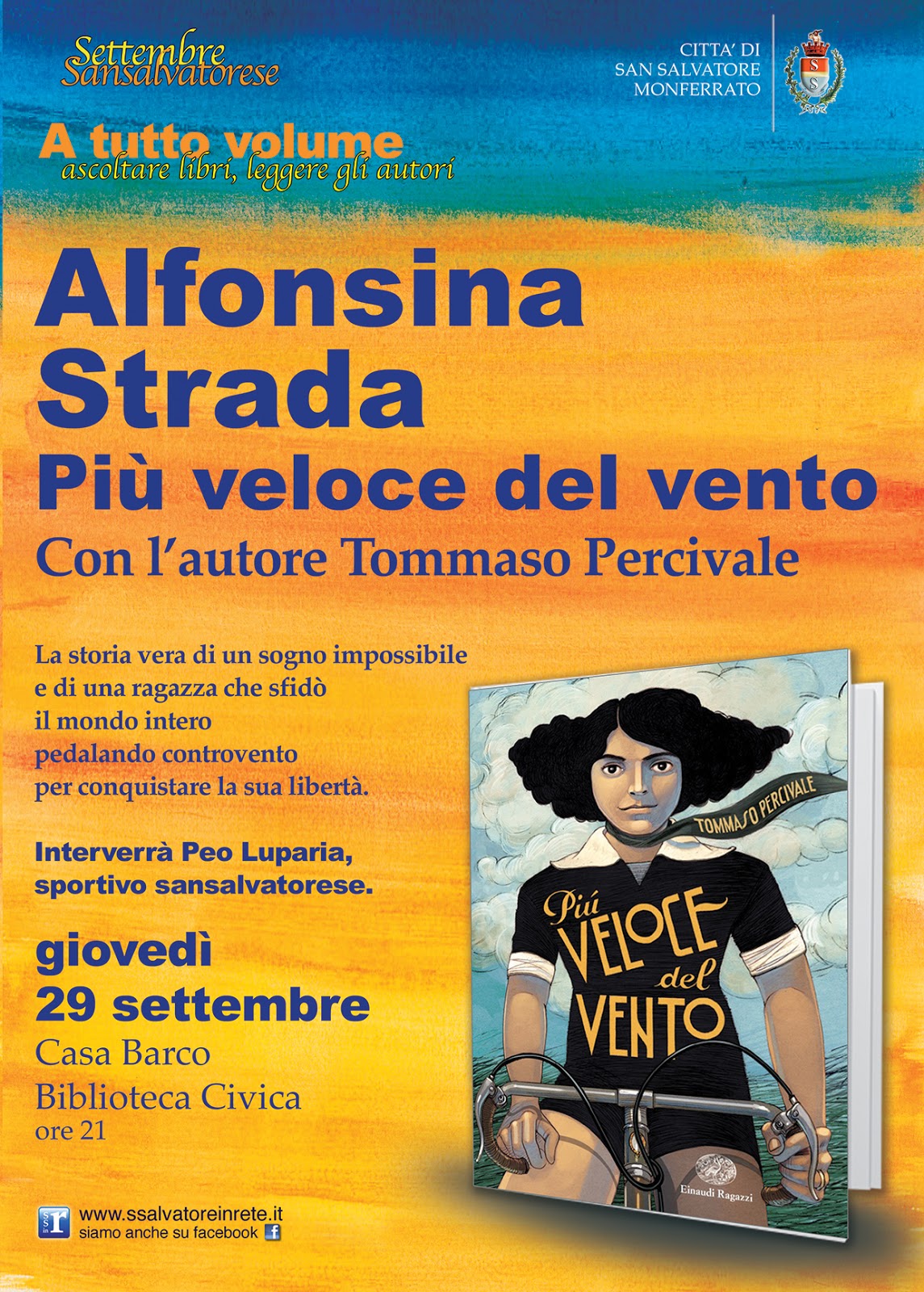 Bio Correndo Alfonsina Strada più veloce del vento. Questa sera a San Salvatore! Bio Correndo Alfonsina Strada più veloce del vento. Questa sera a San Salvatore!