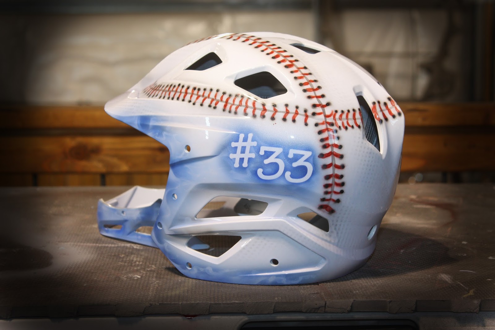 Online Motorcycle Paint Shop custom painted softball / baseball helmets