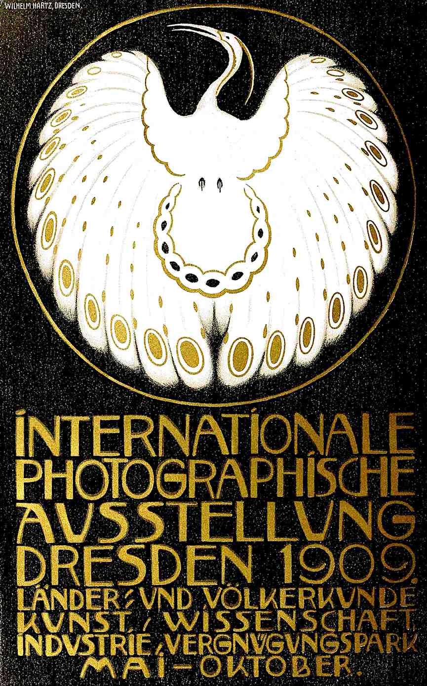 1909 Dresden photography exposition the 1909 Dresden photography exposition poster with metallic gold ink