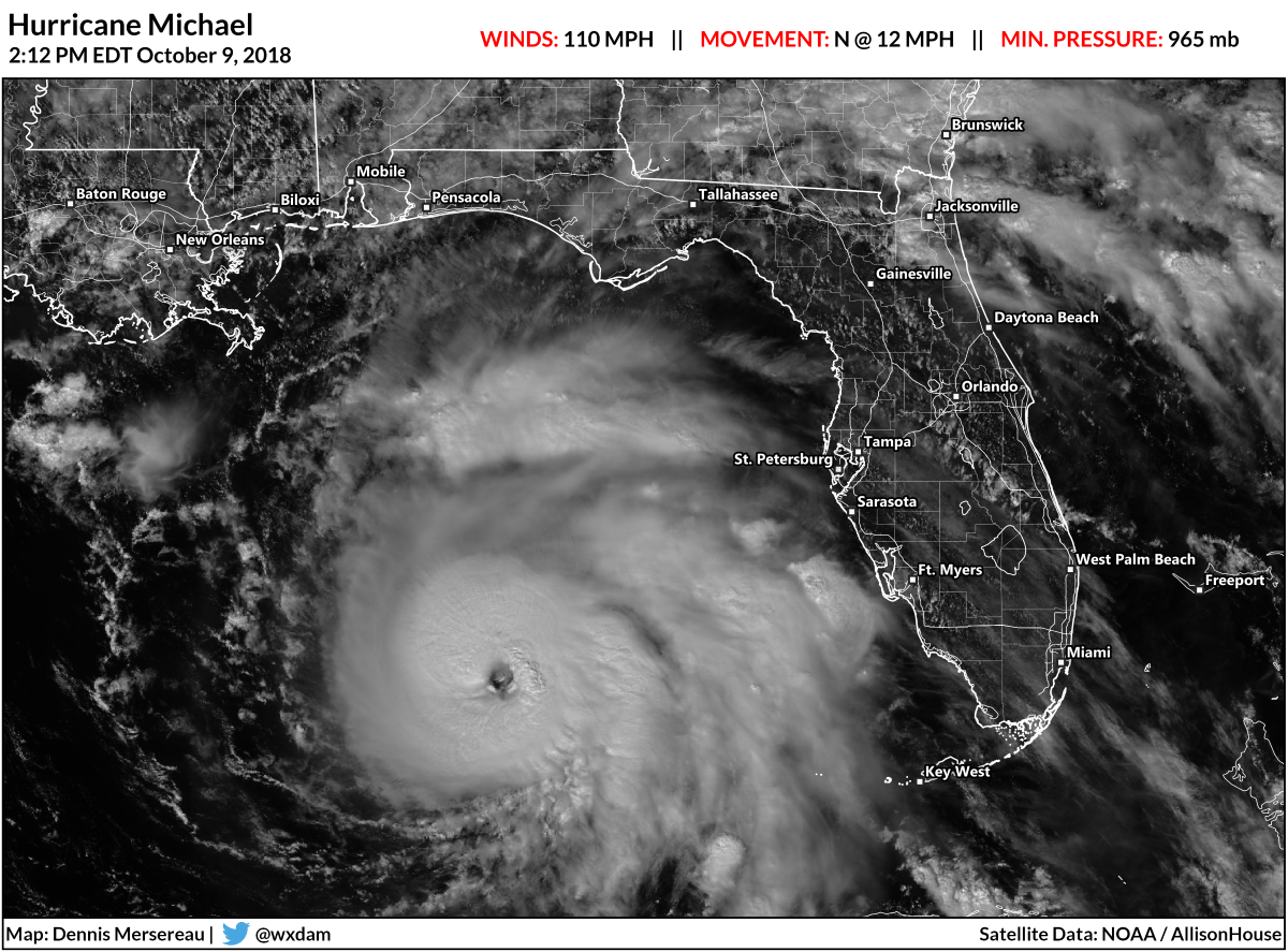 Hurricane Warnings Ahead of Hurricane Michael Stretch Far Inland From