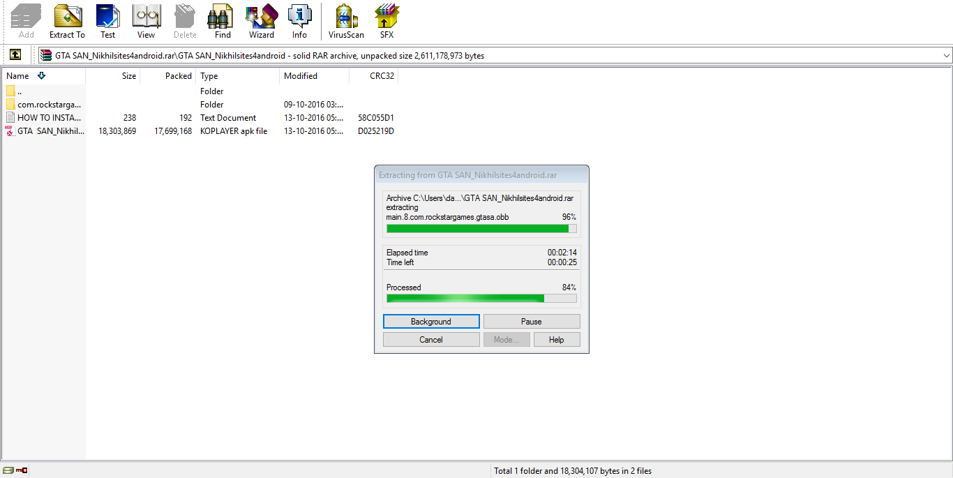 password gta san andreas rar