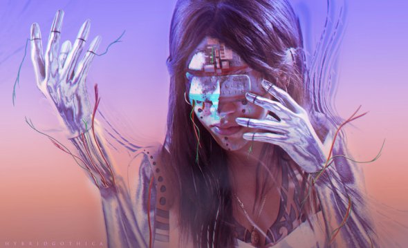 As foto-manipulações digitais de mulheres na ficção científica de Tansie Stephens Tansie Stephens hybridgothica deviantart artstation foto-manipulações photoshop mulheres ficção científica cyberpunk futurista autorretratos sombrio