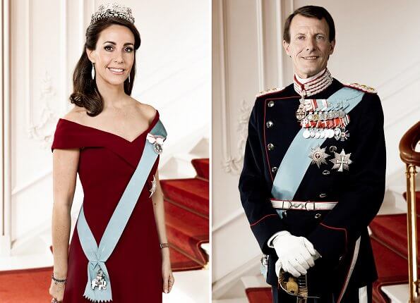 Princess Marie's dress was by Rikke Gudnitz. Princess Marie's diamond earrings were by the brand Christine Hvelplund