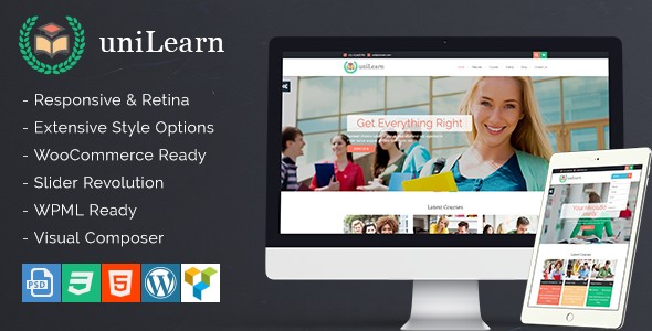 UniLearn Education and Courses Responsive WordPress Themes