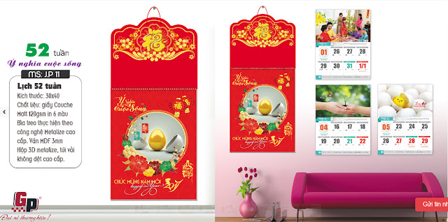 Mẫu lịch 52 tuần treo tường - Ý nghĩa cuộc sống