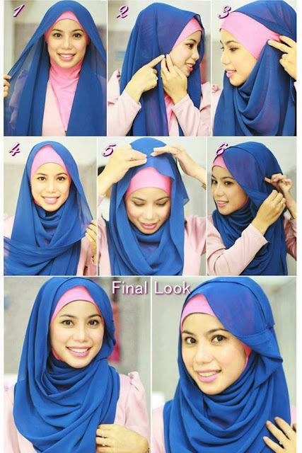 cara memakai jilbab pashmina sederhana