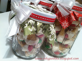 InkyPinkies: Merry Mason Jar Makeover {Christmas thank -you gifts}