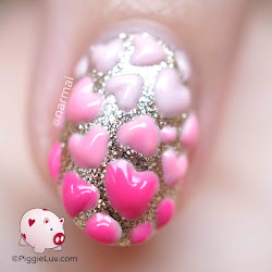 nail 3d hearts valentine gel valentines designs glitter happy polish golden underneath