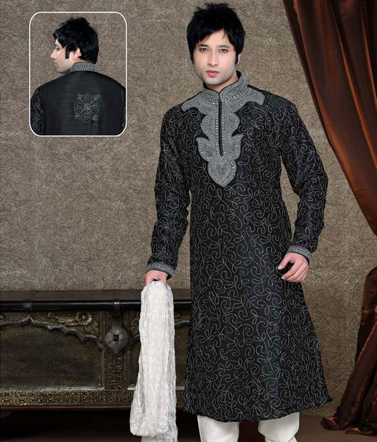 New Stylish Men Kurta Designs For Wedding 2013 14