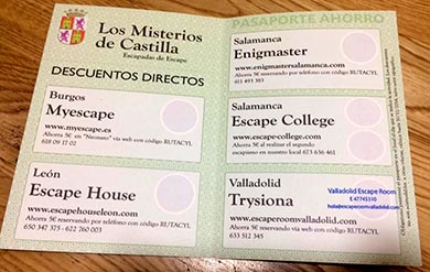 Ruta de Escape Room: Los misterios de Castilla y León Burgos Salamanca Valladolid