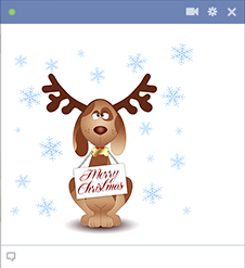Merry Christmas Reindeer emoticon for Facebook