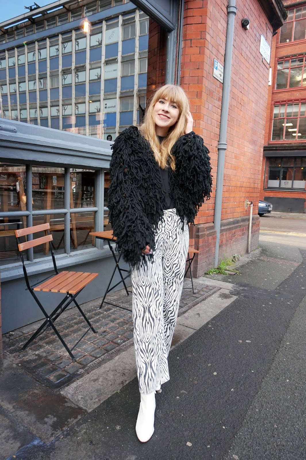 shaggy cardigan outfit