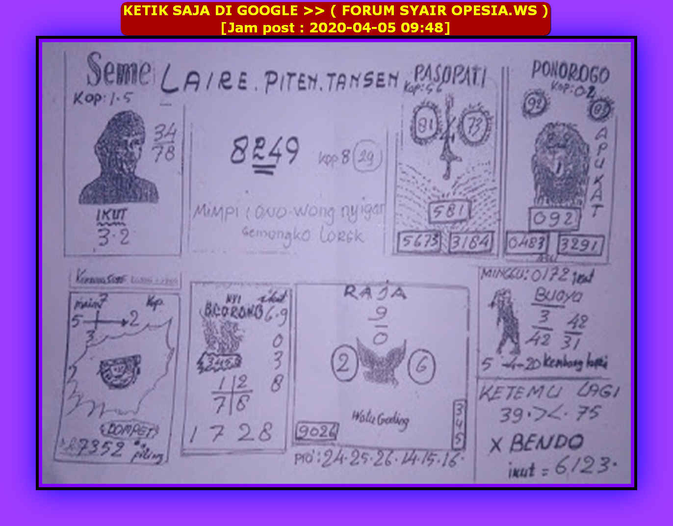 1 New Message Kode Syair Hongkong 5 April 2020 Forum Syair Togel Hongkong Singapura Sydney