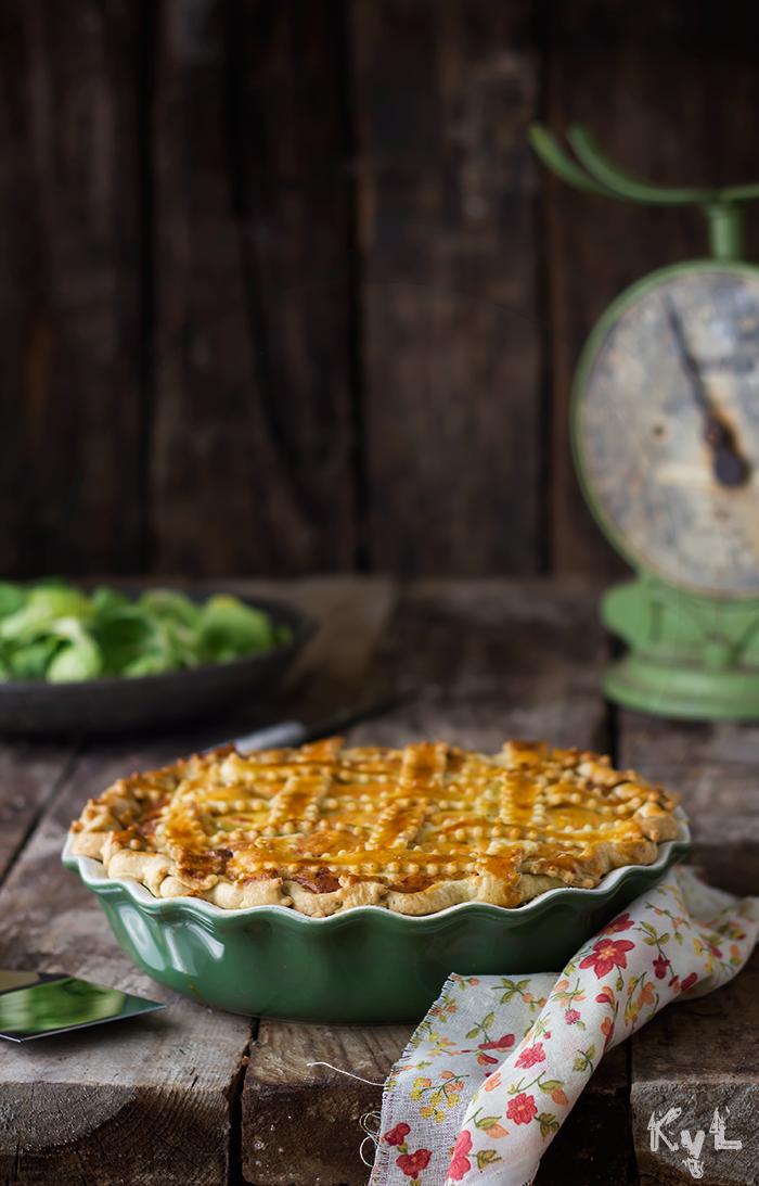 Quiche de coles de bruselas y beicon