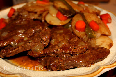 Braised steak with vegetables - a meal in one casserole!