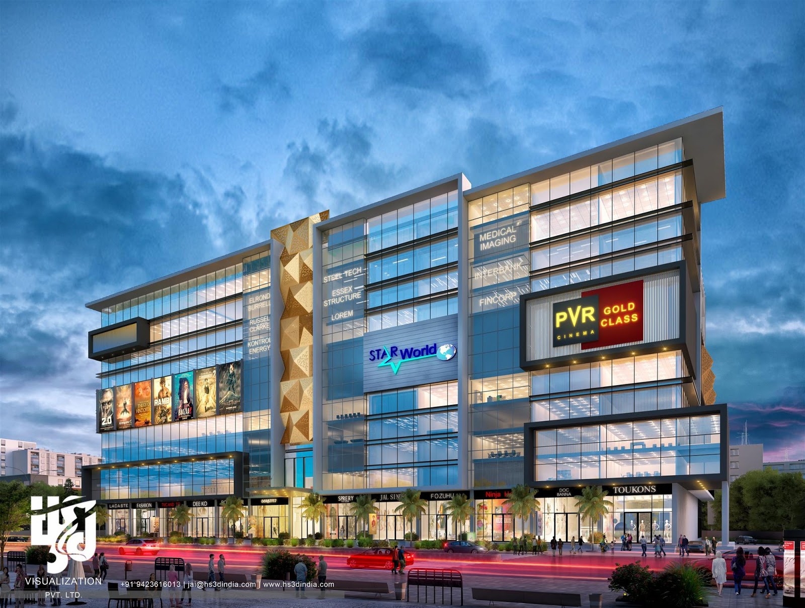 3D RENDERINGS OF MULTI-USE COMMERCIAL BUILDINGS