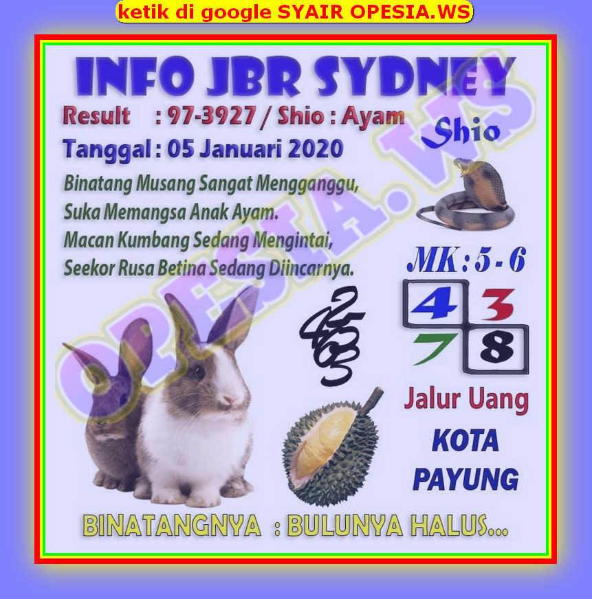 1 New Message Kode Syair Sydney 5 Januari 2020 Forum Syair Togel Hongkong Singapura Sydney