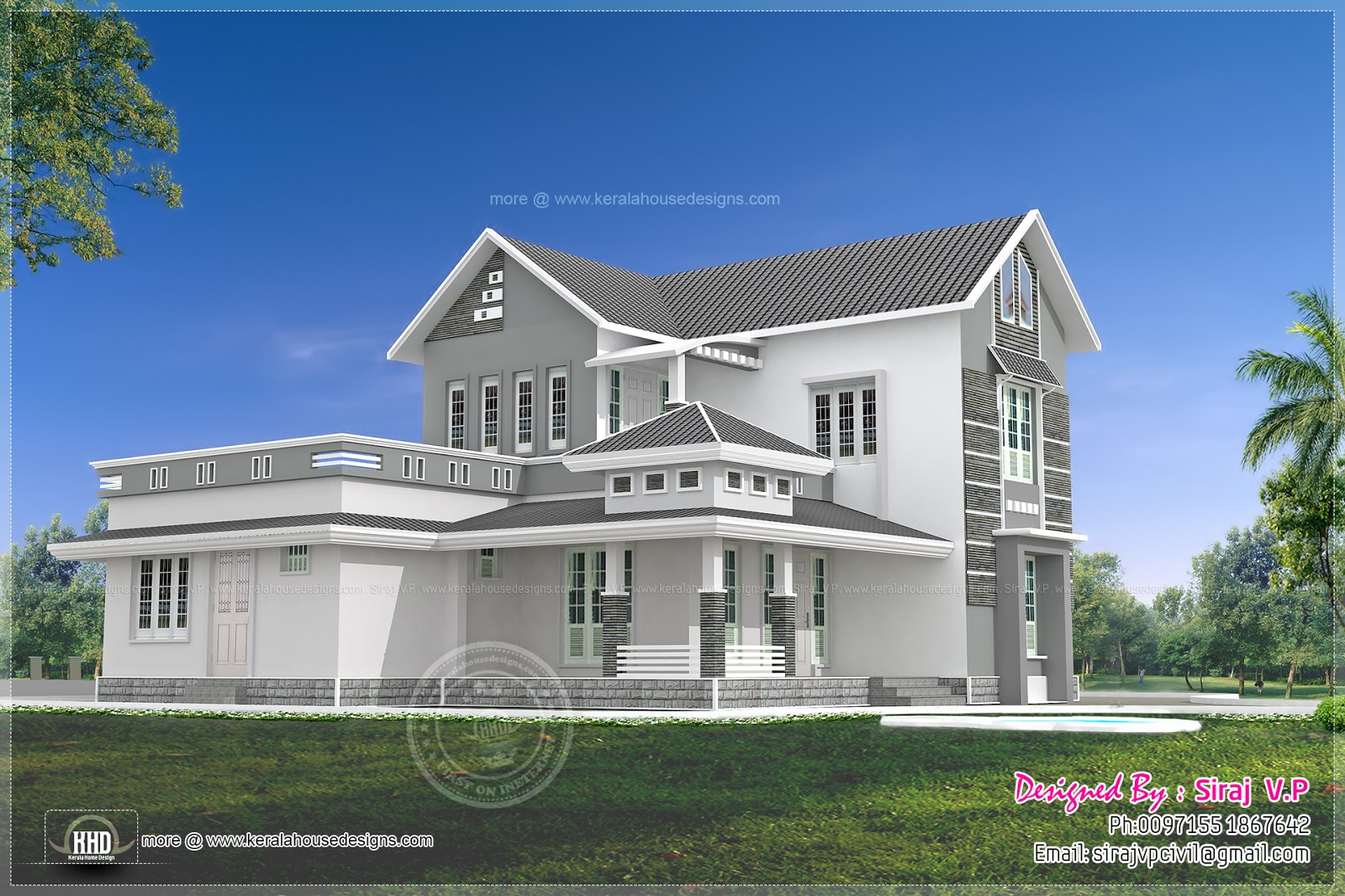 Beautiful 4 bedroom villa elevation in 2000 sq-ft | Home Kerala Plans