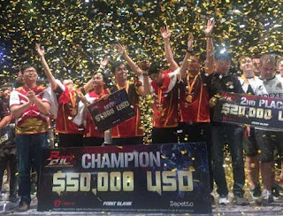 RRQ-EVR Juara Pertama PBIC 2017 Tim RRQ-EVR Juara Pertama Point Blank International Championship (PBIC) 2017
