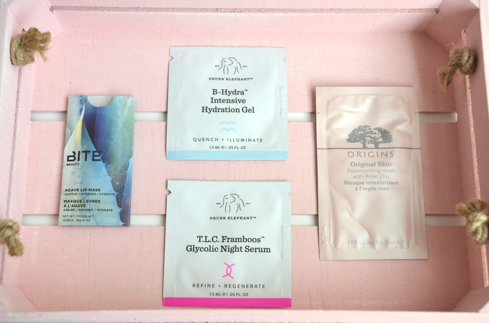 Aquaheart Sample Saturday Bite Beauty, Drunk Elephant, Origins